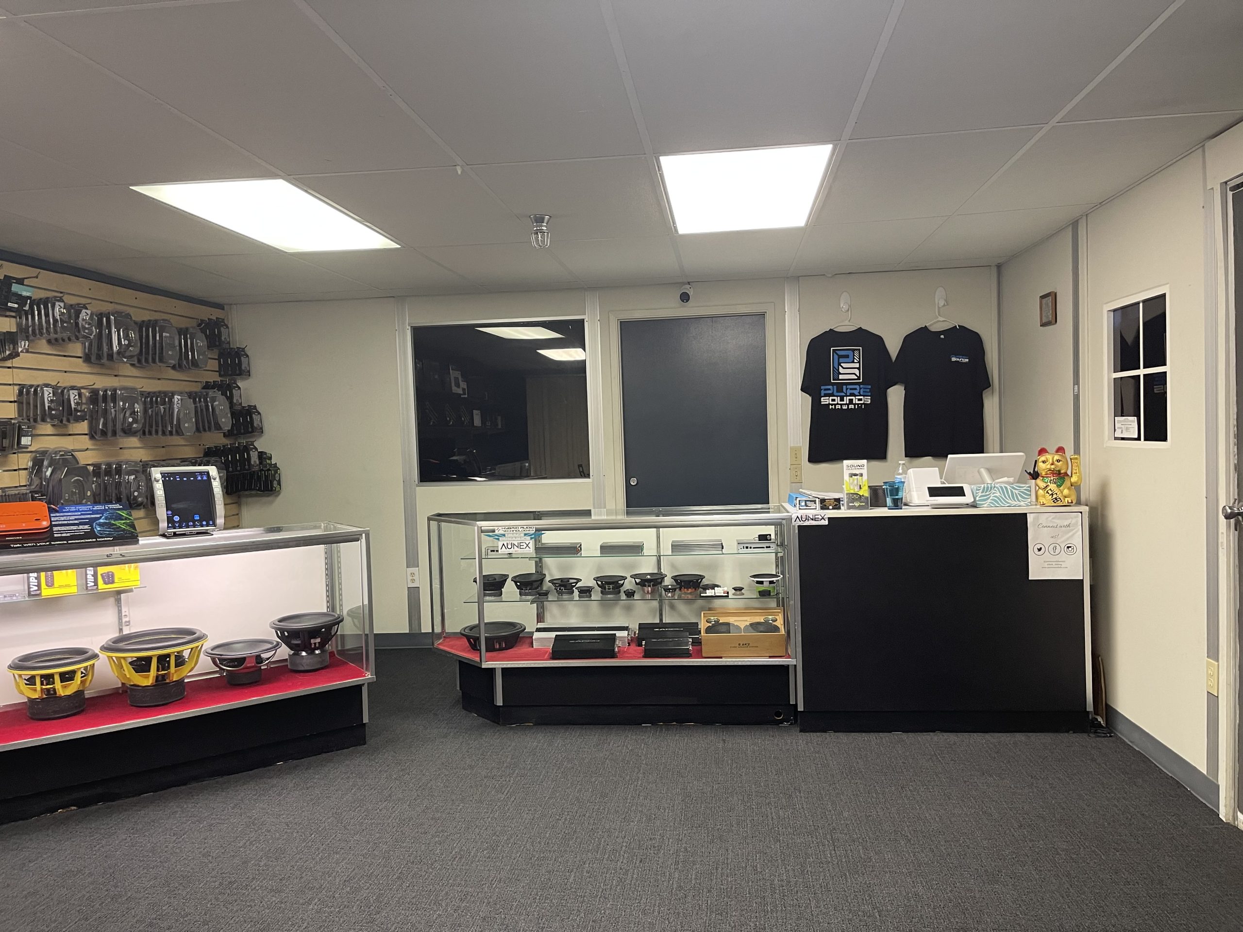 A vibrant room brimming with electronics and various items, highlighting the unique selection available at the Puresounds store.